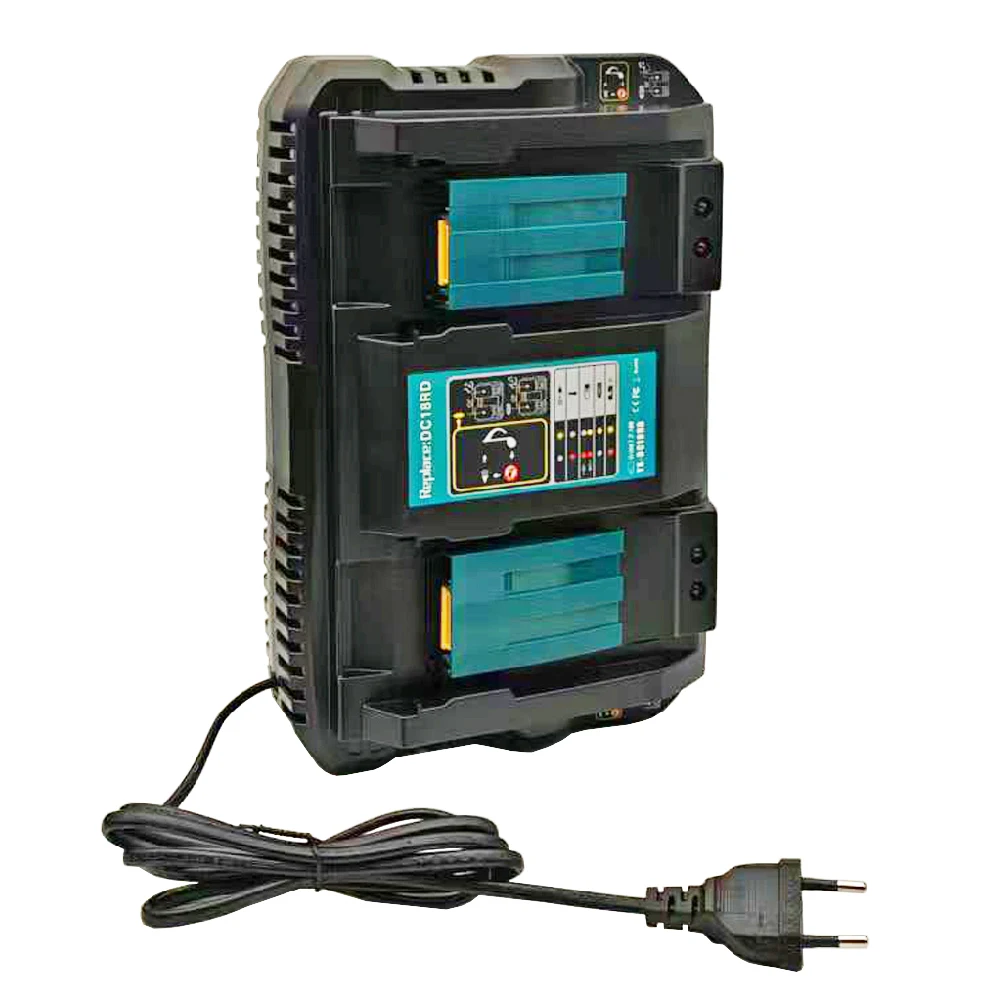 

Детали электроинструмента DC18RD для Makita 14,4 В 18 В BL1830 Bl1430 Зарядное устройство для литий-ионного аккумулятора DC18RC DC18RA DC18SF DC18RT DC18RF LXT400