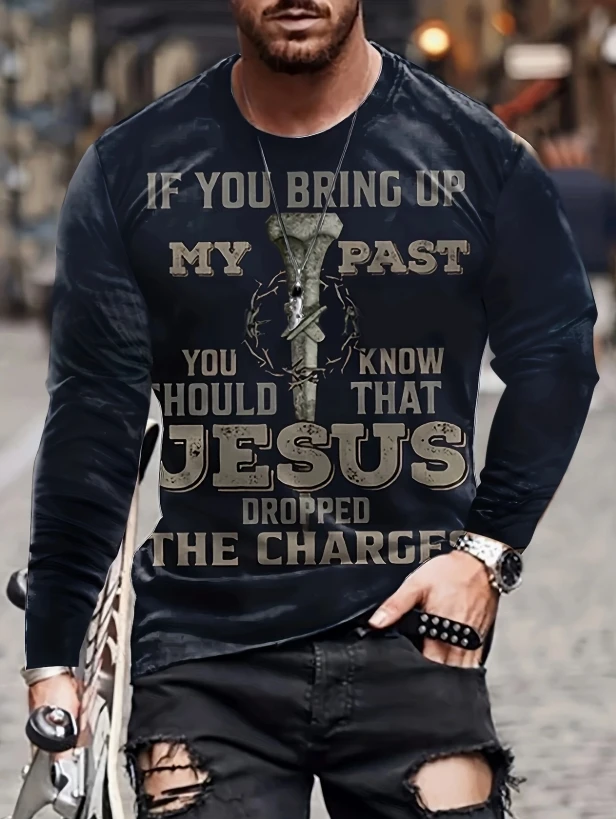 

2025 New Spring And Summer Men'S Long Sleeve T-Shirt -- Classic Fashionable Color Scheme, Front And Back Bear Prints,