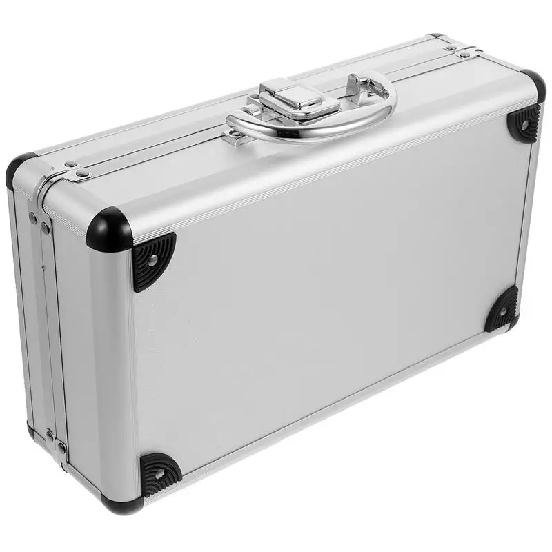 1pc Lockable Tool Case Suitcase Aluminum Alloy Hard Case Tool Storage Box Mechanic Tool Carrying Case Metal Toolbox Organizer