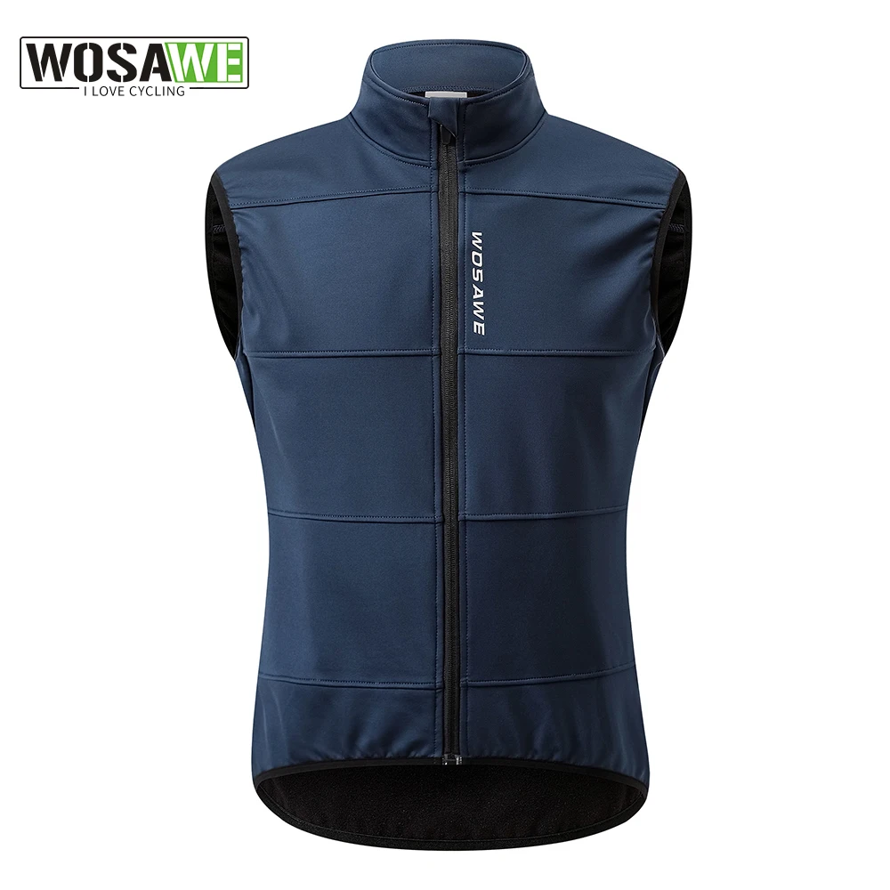 

WOSAWE Men's Windproof Cycling Vest Winter Thermal Coat Sleevless Bicycle Reflective Jacket Men Women Running Cycling Wind Gilet