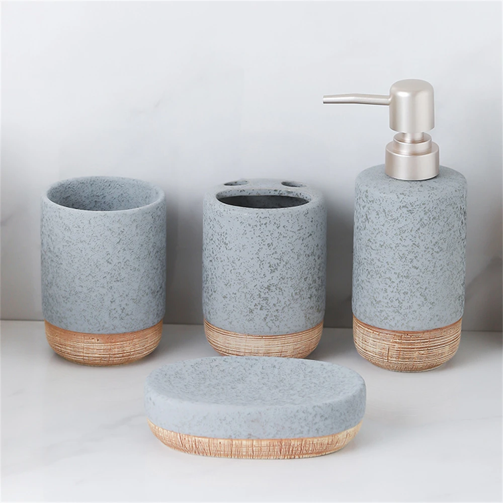 4PCS Aksesoris Kamar Mandi Ker - Zara Home Bathroom Set ulasan dan harga