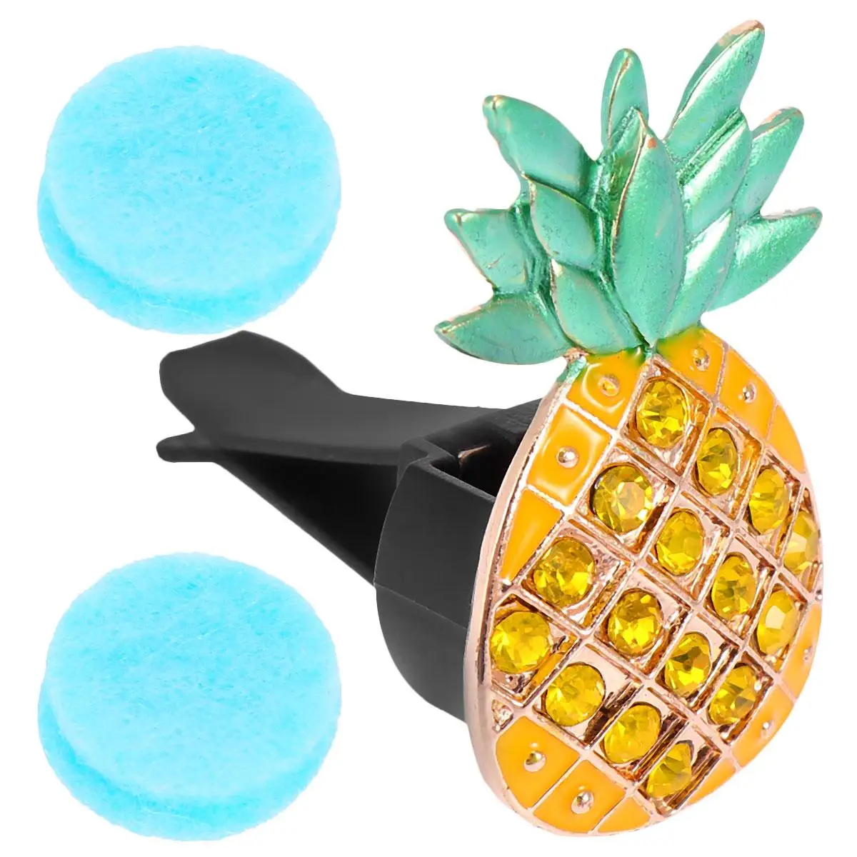 

Car Perfume Clip Aromatherapy Diffuser Pineapple Rhinestone Vent Charms Air Freshener Fragrance Purifier Home Office Bathroom