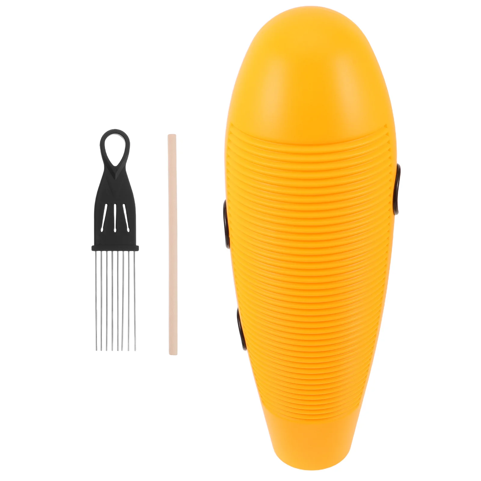 

1Set Yellow Guiro with Scraper - Professional Latin Percussion Instrument for Music Class Band Training Beginner Rhythm