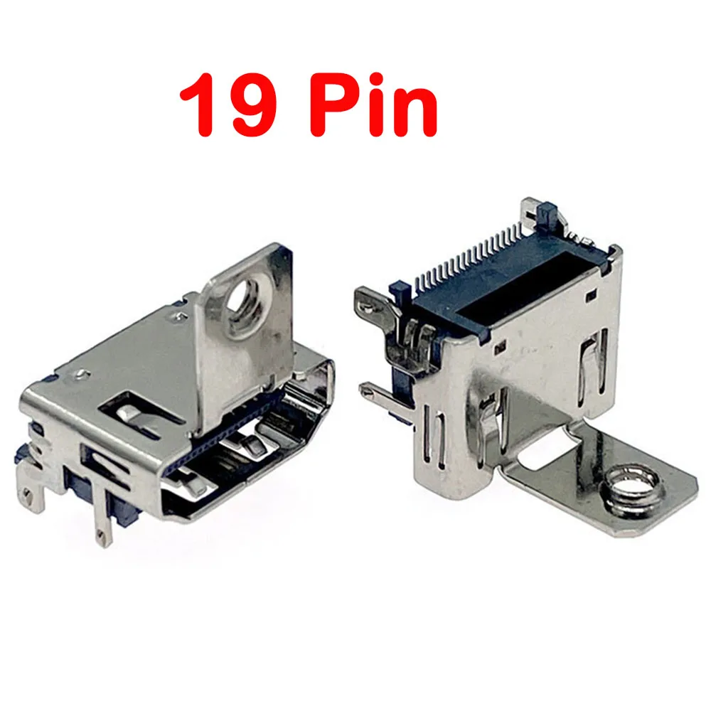 19P SMT HDMI żeńskie gniazdo typu jack złącze interfejsu 19PIN port kompatybilny z HDMI 90 stopni z otworem na śrubę dla HDTV