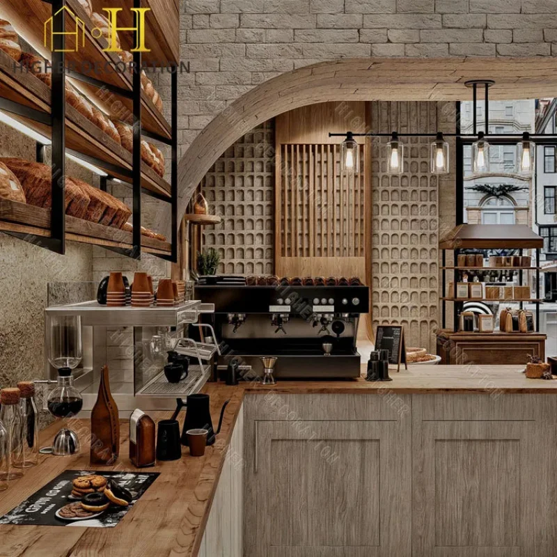 custom.Commercial Bakery Furniture Custom Durable Bread Display Cabinet Wood Bakery Display Counter Bakery Display Sho