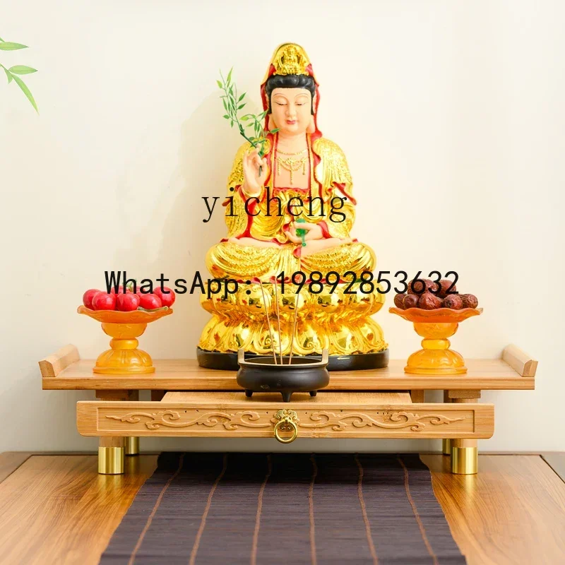 G1   Small shrine heightened Buddhist platform Bodhisattva Guan Erye Buddha statue heightened, platform heightened
