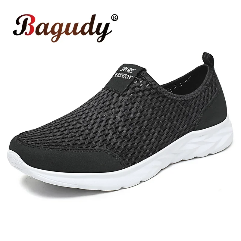 Summer Mesh Men Shoes Sneakers Breathable Flat Shoes Slip-on Sport Trainers Comfortable Lightweight Men Shoes Zapatillas Hombre