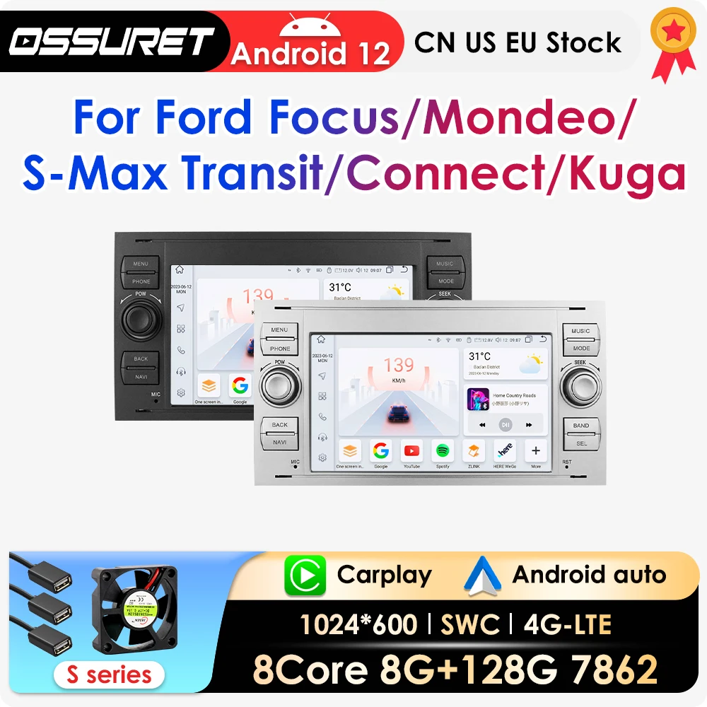 

AI Carplay Android Car Radio Multimedia Player Stereo For Ford Focus 2 Kuga Fiesta Mondeo 4 C-Max Car Auto Audio GPS Navi 7862