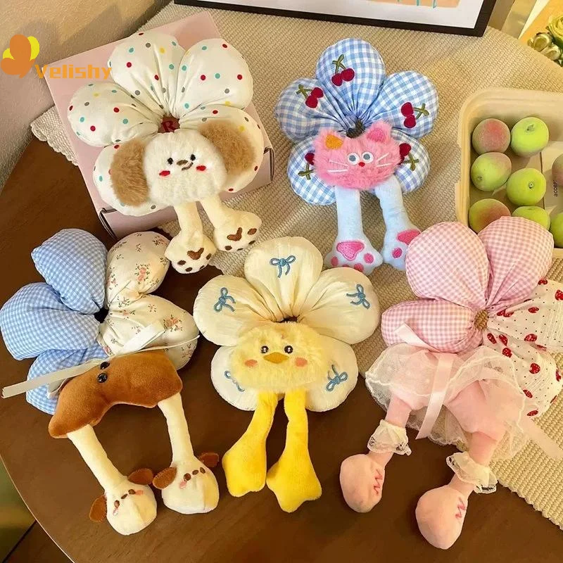 

Cartoon Lower Body Of Animal Large Flower Scrunchie For Women Girls Sweet Hair Band Headband Hair Tie Cute Hair Accessories