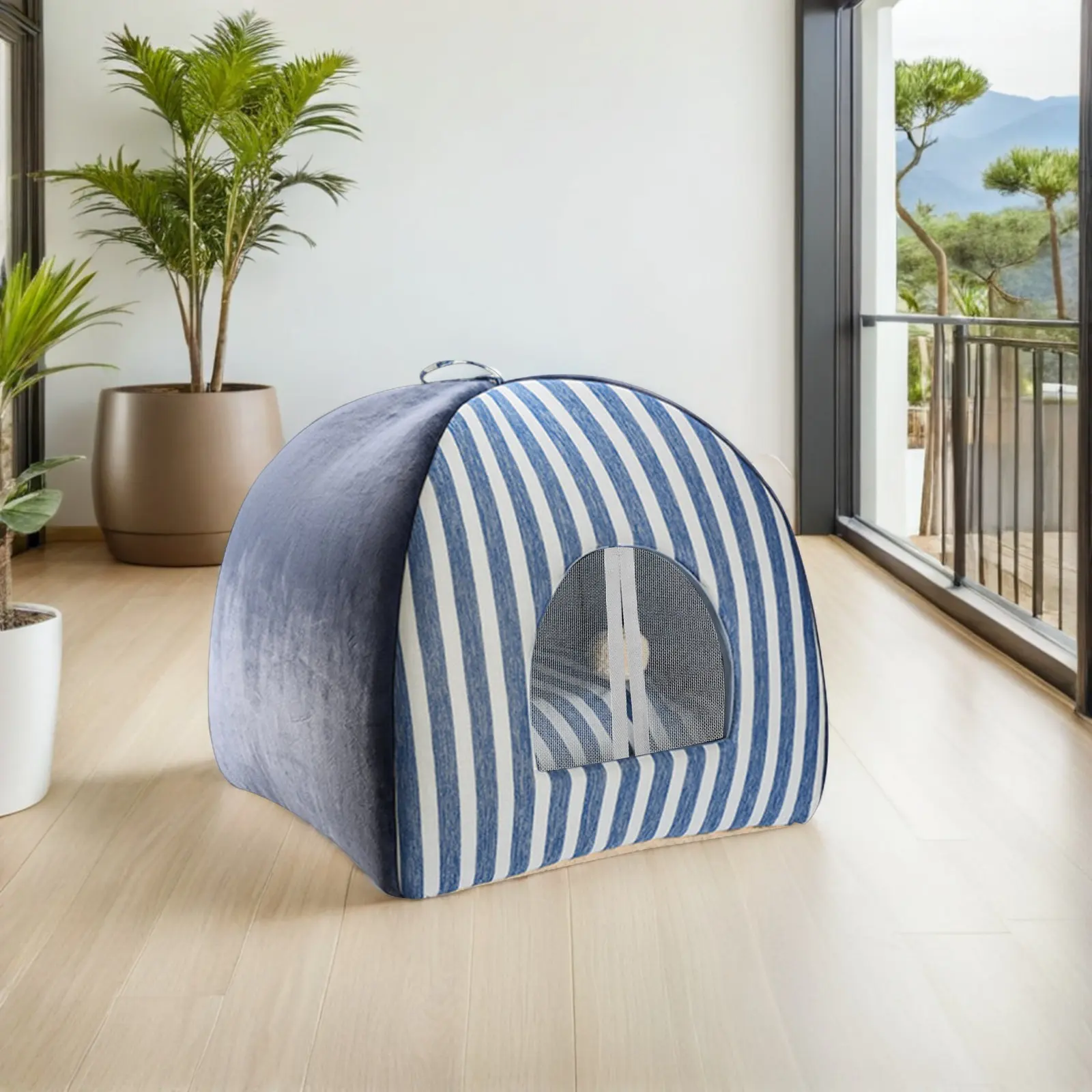 Pet Door Curtain 14.7x14.7x0.08 Quick Install No Drill Cat Dog Door Flap Ventilated Small Breathable Indoor Home Pet Curtains