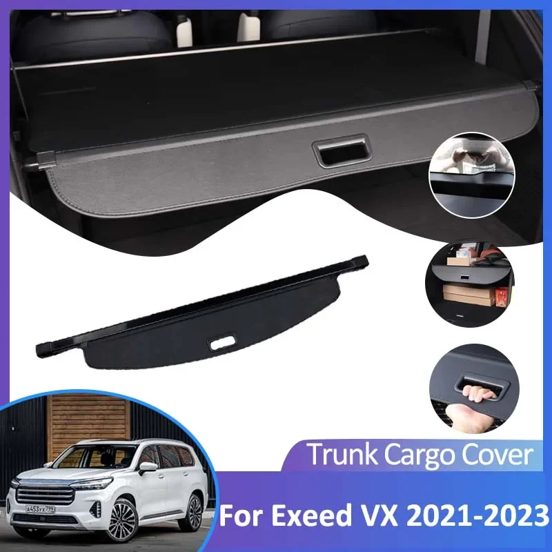 

Car Trunk Cargo Cover for Exeed VX 2021 2022 2023 Auto Accessories Retractable Luggage Storage Partition Anti-peep Shield Tray