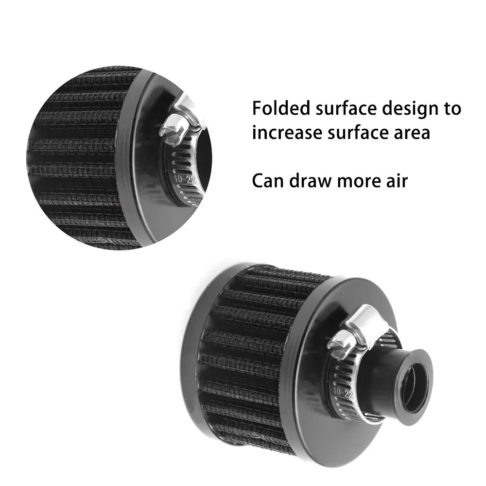 12mm Universal Air Filter for Motorcycle Cold Air Intake mushroom style High Flow Crankcase Vent Cover Mini Breather Filters