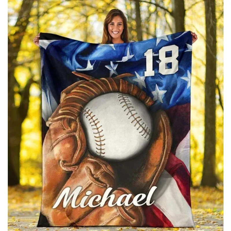 

Personalized Lovely Kid Baseball Blanket for Comfort & Unique/60x80 inches