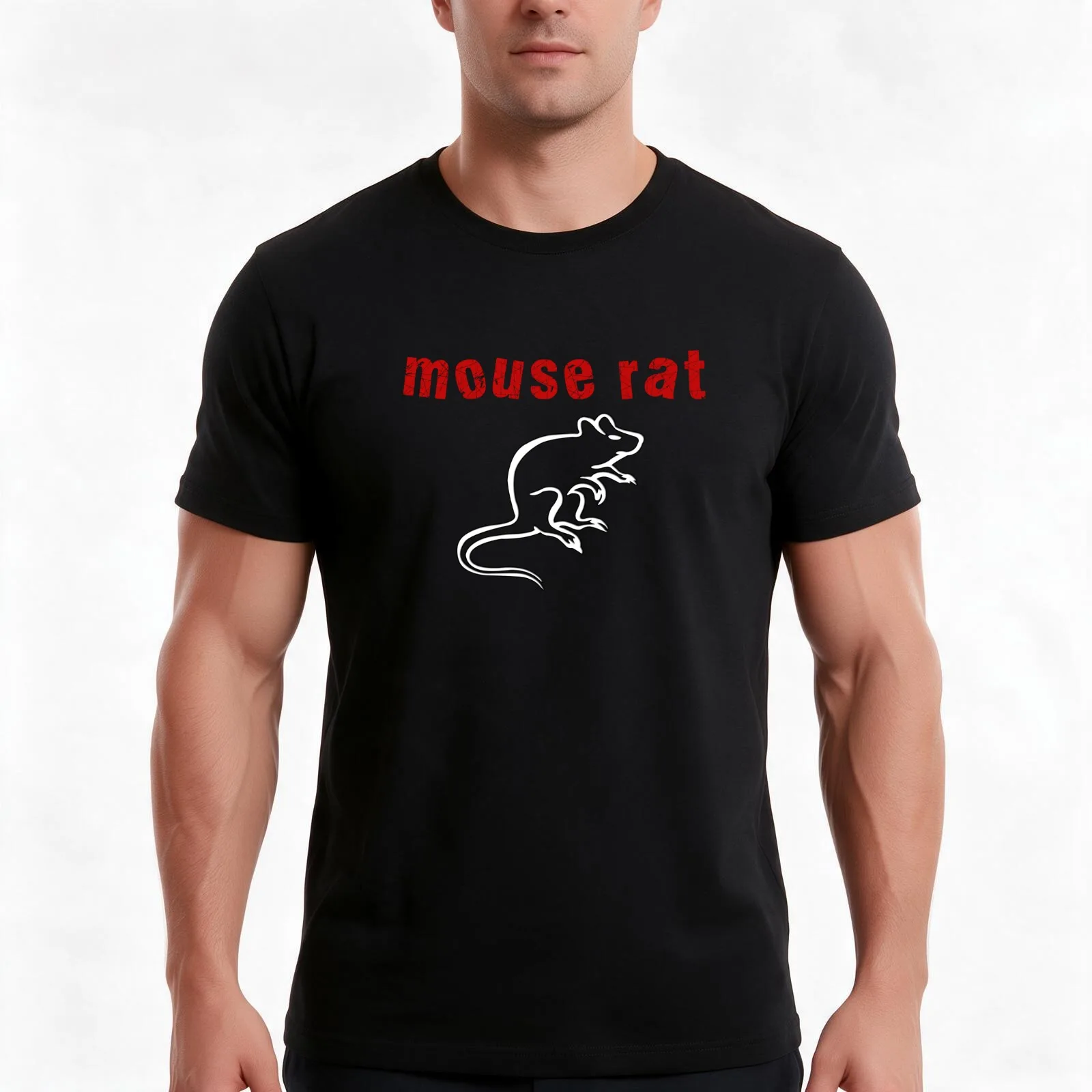 Mouse Rat T-Shirt, Summer Casual Cotton Tee, Oversized Streetwear Tops, Vintage Graphic Print, Loose Fit Short Sleeve
