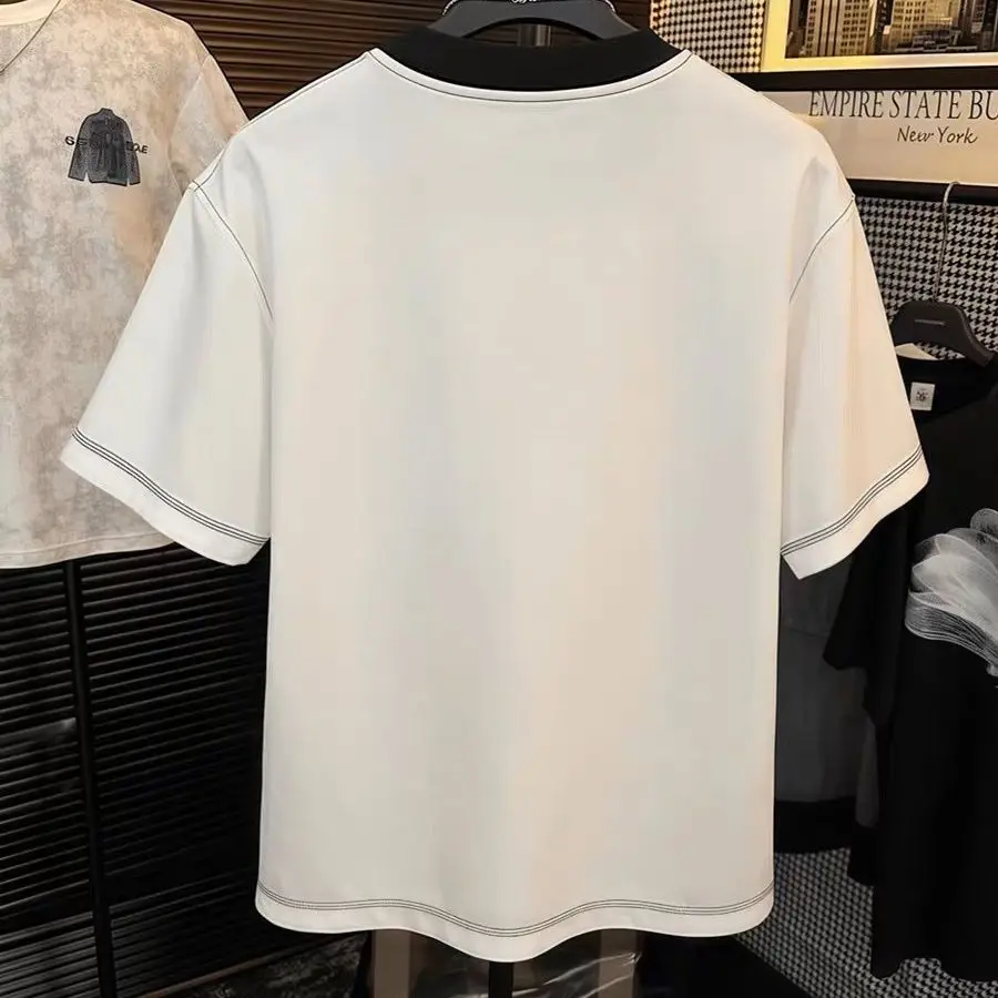 Men's Clothing Summer Men's Personalized Round Neck Simple Luxury Breathable T-Shirt Comfortable Lightweight Custom Design