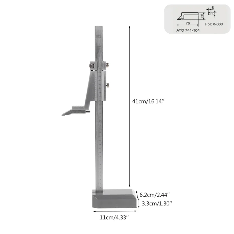 Height Vernier Calipers Stainless Steel Vernier Gauge with Stand 0-300mm Woodworking Table Marking Ruler