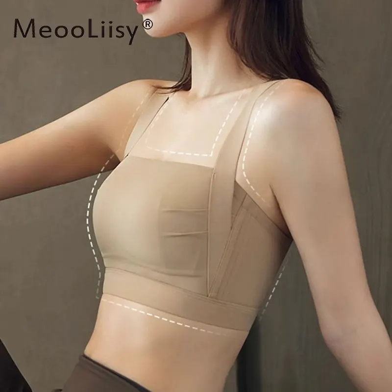 

MeooLiisy Ultra-thin Cup Minimizer Sports Bra for Women Full Coverage No Wire Underwear Seamless Yoga Vest Plus Size Lingerie