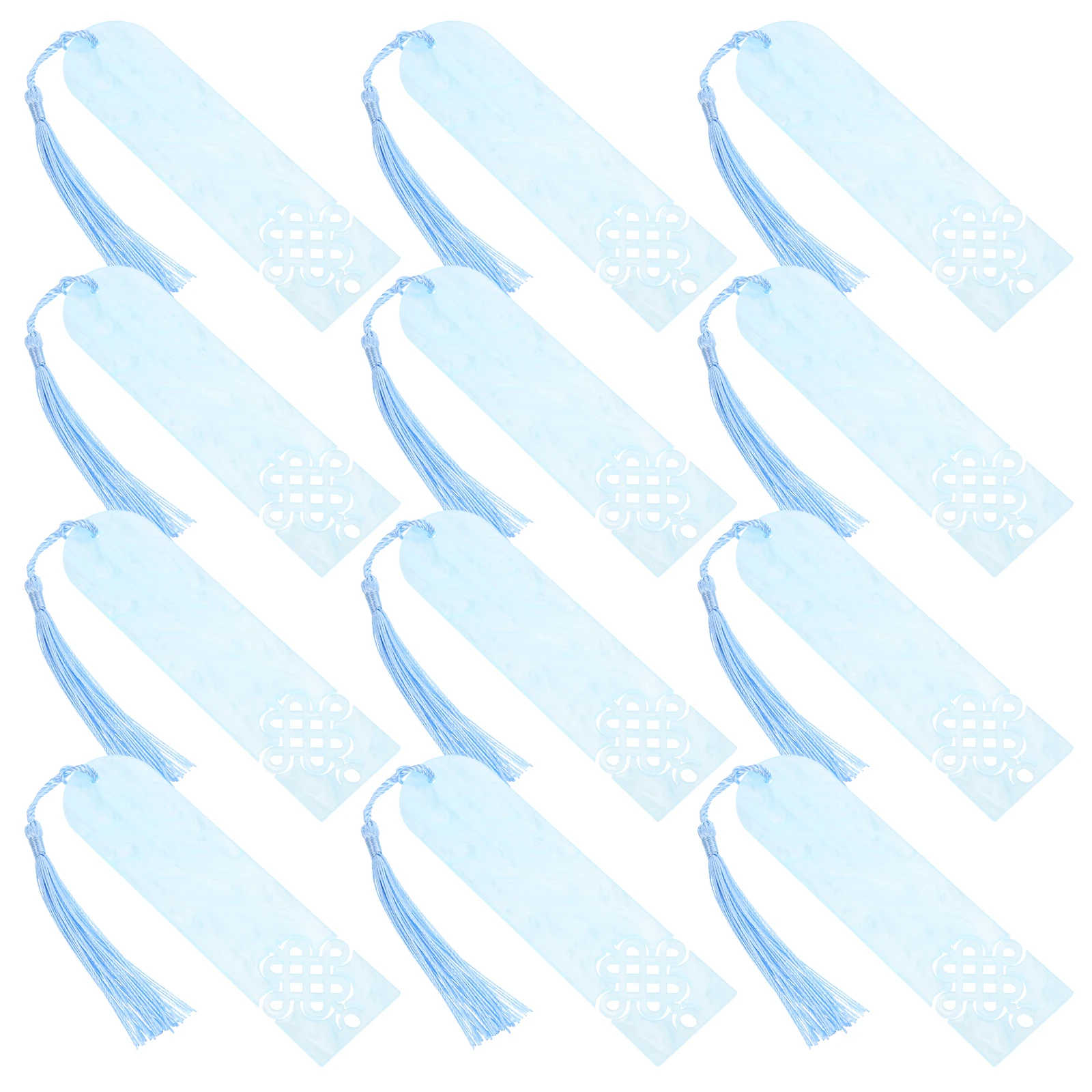 12pcs 중국 스타일 중공 아크릴 책갈피 여성을위한 레트로 책갈피 매력 펜던트 어린이 행운의 매듭 문화 선물 사무실 홈