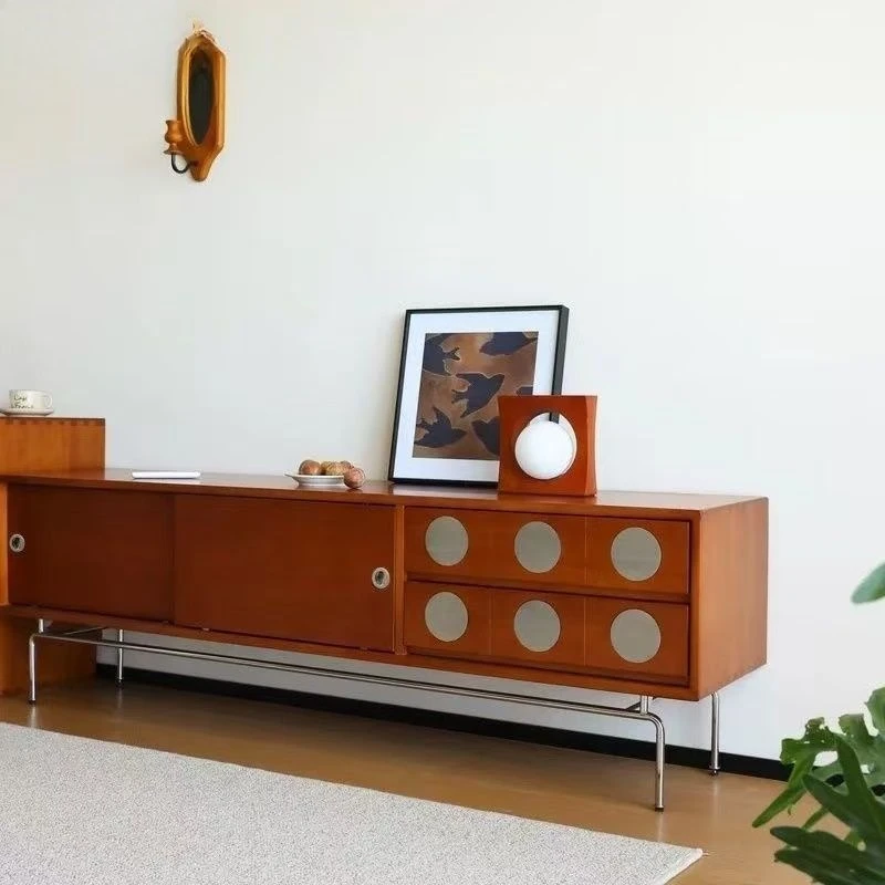 

Бытовой шкаф для телевизора из цельного дерева в античном стиле для гостиной от пола до потолка, шкафчик для хранения в маленькой квартире у стены