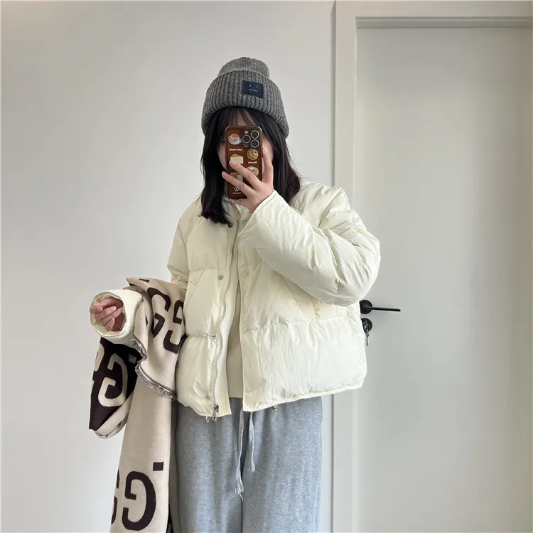 المرأة أسفل سترة معطف الشتاء سترة منفوخة قصيرة الكورية نمط بطة أسفل معطف امرأة doudoune فام لوكس chaqueta de mujer JK-164 #3