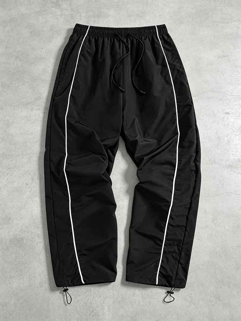 Trendige, sportliche Herrenhose mit Linien, Fitnessstudio, Workout, Laufhose mit Seitentaschen, sportliche, schnell trocknende, atmungsaktive Jogginghose – Detail 34