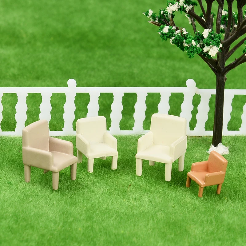 4pcs 1/50 1/75 1/100 1/150 Miniature Chairs Model Building Garden Decorations Modeling Craft Architectural scale Model Furniture