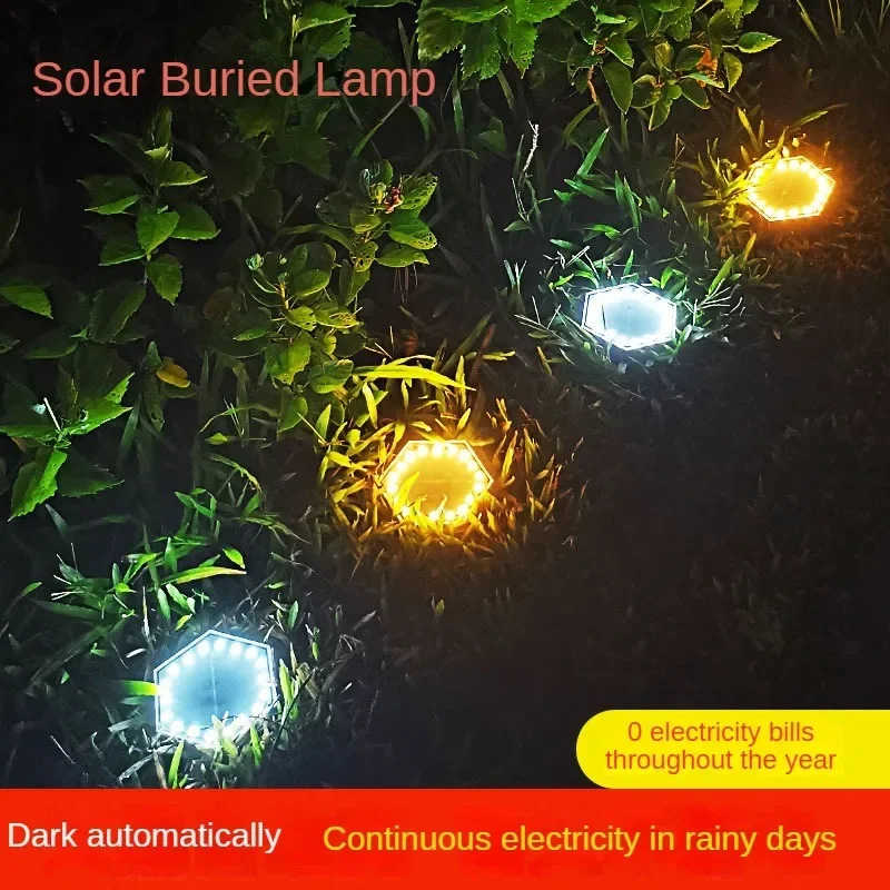 Solar garden buried light waterproof garden ground passage lawn light automatic switch for sidewalk deck landscape lighting