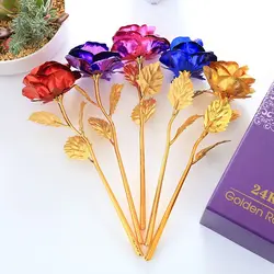 Safe Golden Foil Rose Flower Simulation Golden Foil Artificial Rose Flower Rose Flower Gold Foil Rose Pendant Festival Party