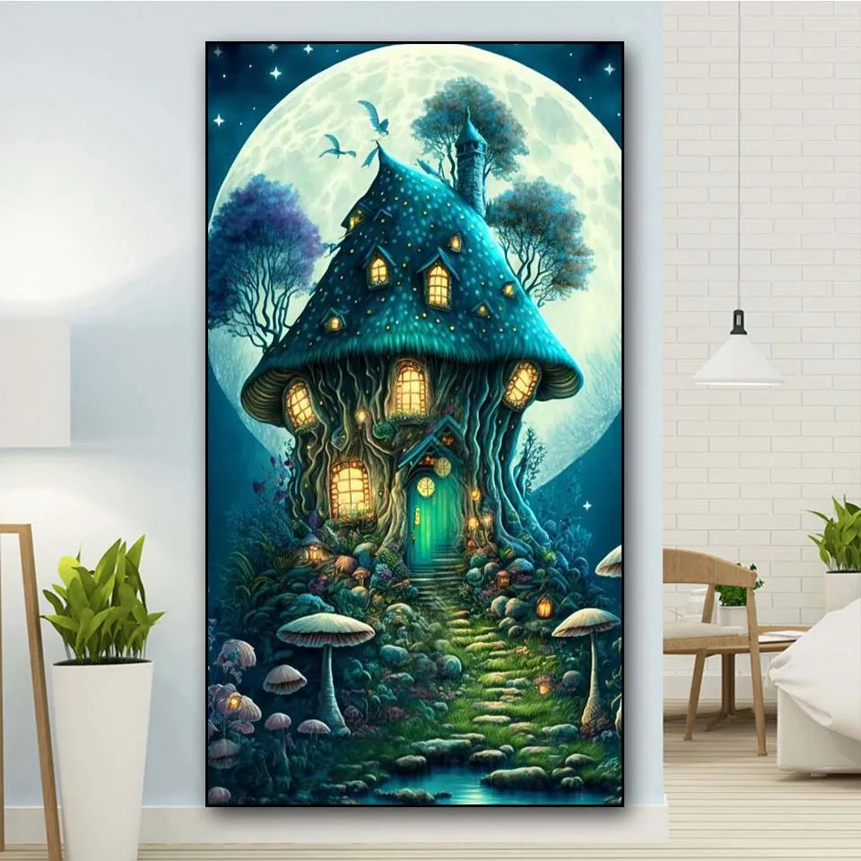 House Mysterious Tree of Life 5d Diy Diamond Painting New 2024 Full Diamond Mosaic Embroidery Gothic Landscape Picture Home Deco