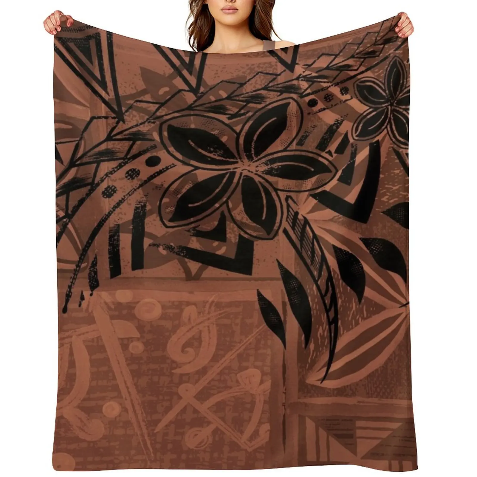 

Vintage Hawaiian Tribal Petroglyph Pattern Throw Blanket Vintage Extra Large Throw Blankets For Sofas Decorative Throw Blankets