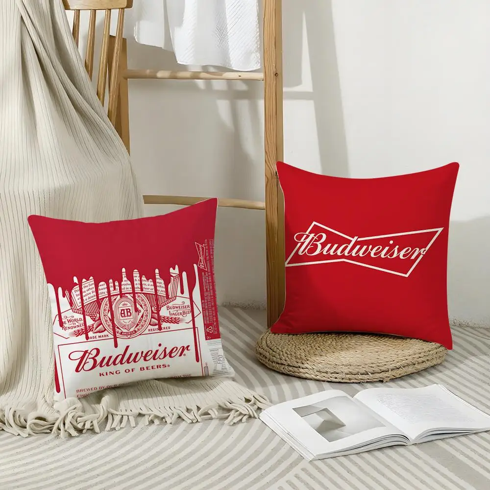 Famous Brand B-BudweiserS Cushion Cover Short Plush Breathable Pillowcase Odorless Invisible Zipper Washable Removable