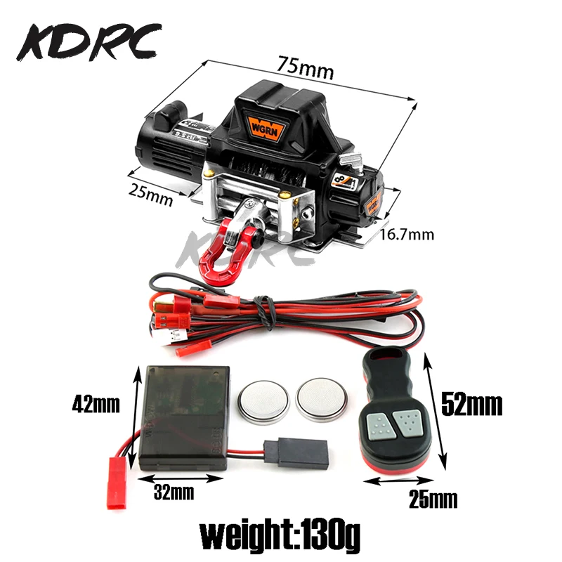 

KDRCMetal Automatic Winch Remote Controller Receiver for 1/10 RC Crawler Car Traxxas HSP Redcat RC4WD Tamiya Axial SCX10 D90 HPI