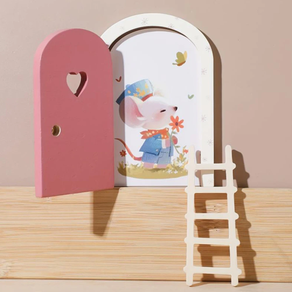 1 Set of Elf Door Photography Props Studio Photo Decoration Ornaments Garden Courtyard Wooden Decorations Room Decoration Crafts S003988