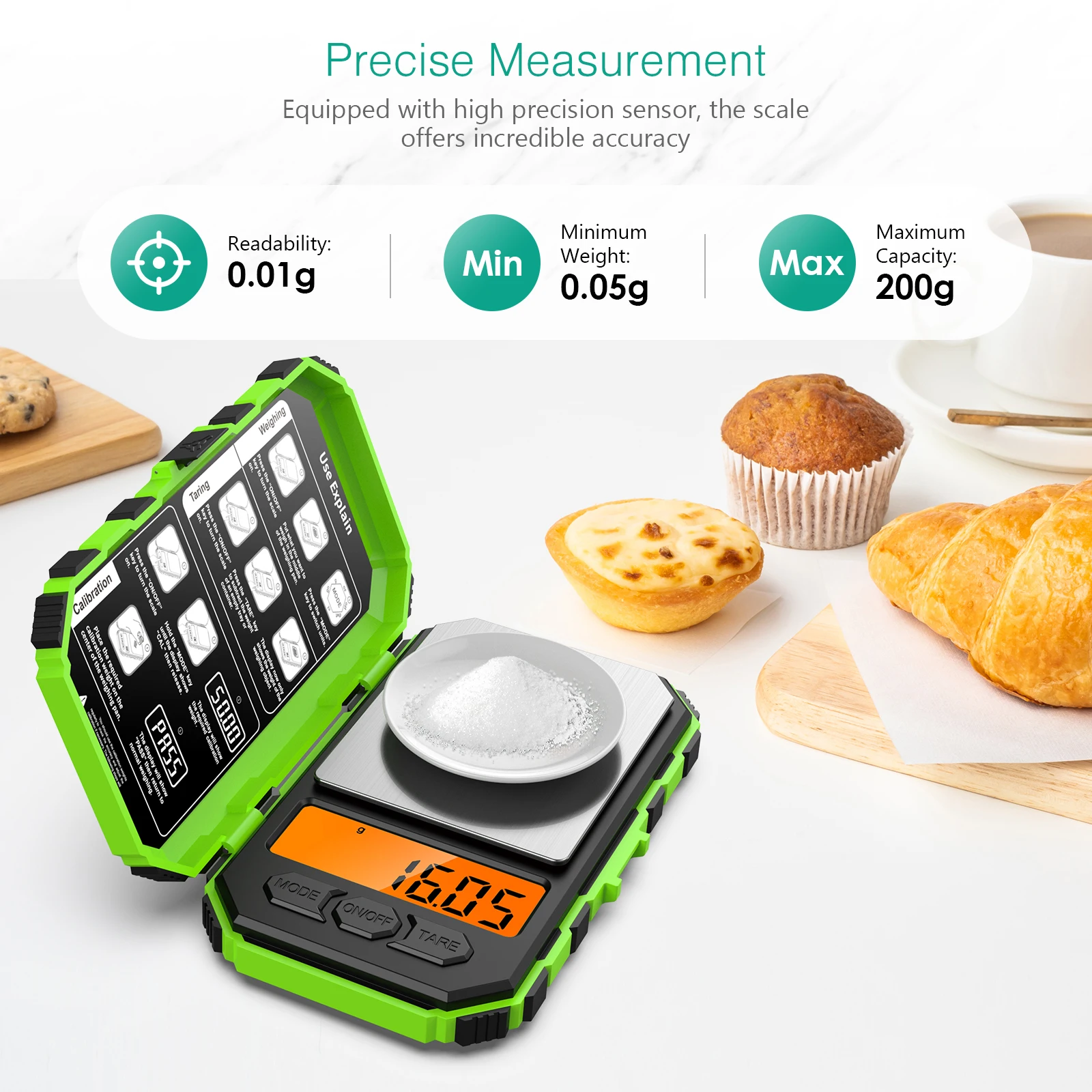 Digital Scale 200g/0.01g Portable Mini Electronic Scale Precision Professional Scales Pocket Scale With 50g Calibration Weights