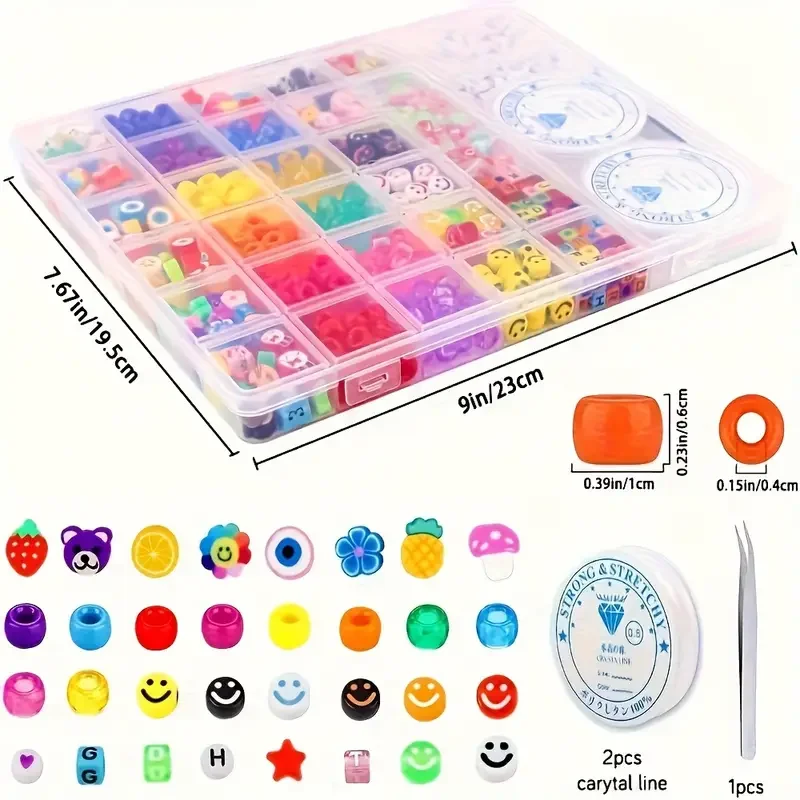 مجموعة أدوات صنع الأساور الأنيقة من SHUYU مع خرز المهر، وخرز طين بوليمر زهرة الفاكهة، وخرز الأبجدية - أقراط وحرف فنية يمكنك صنعها بنفسك #4