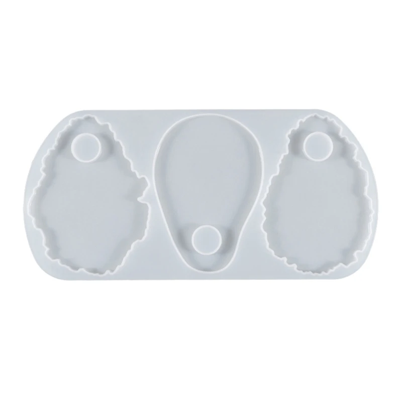 Eye Makeup Irregular Round Panel Mould Resin Casting Mold Lace Big Tag Pendant Silicone Mold