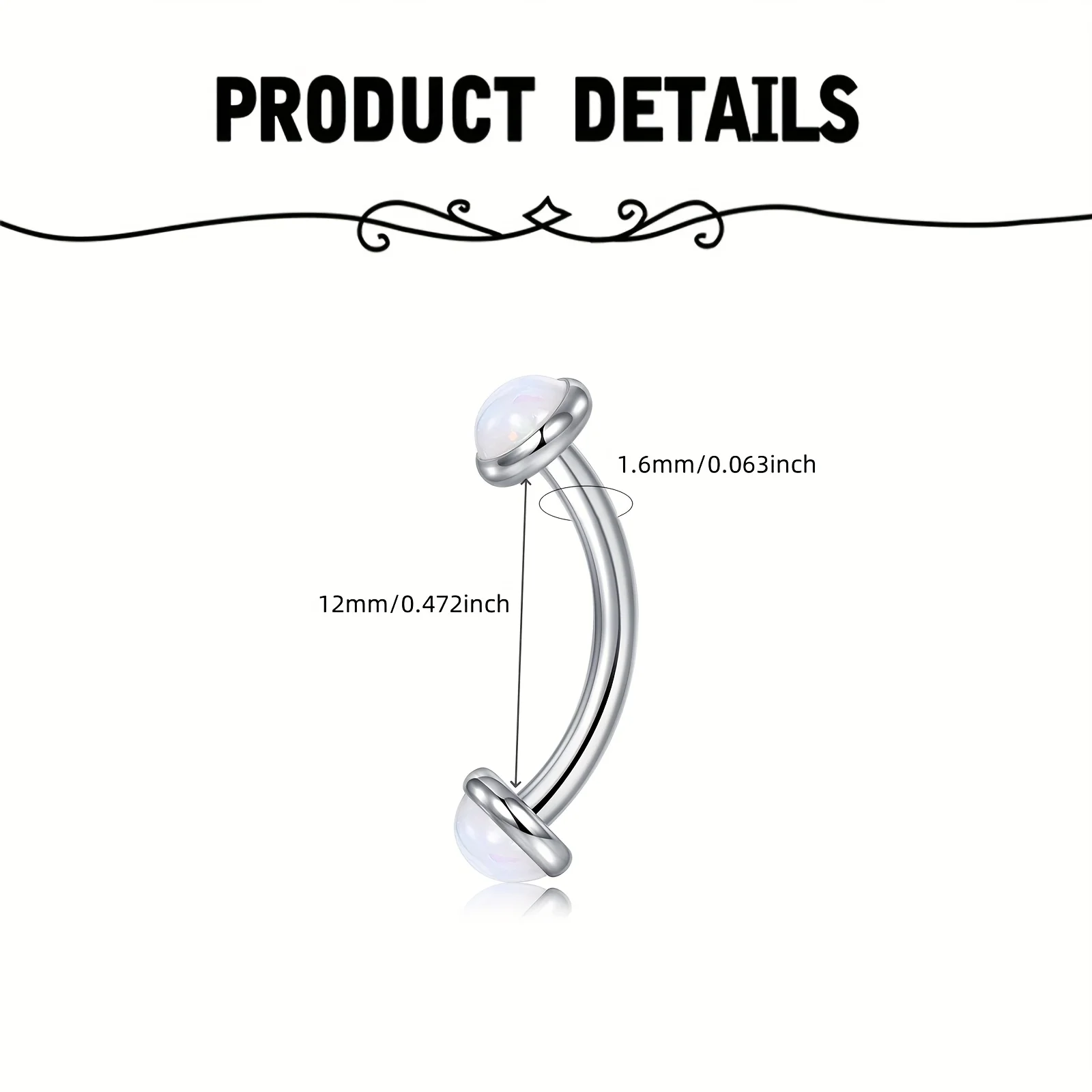 New Stainless Steel Belly Button Bars - Comfortable to Wear - Can Also Be Used As Ear Bone Studs And Eyebrow Studs