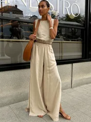 Versatile Split Slim Fit Solid Color Elegant Set 2024 Summer and Autumn New Design Sense Small and Unique Two Piece Set