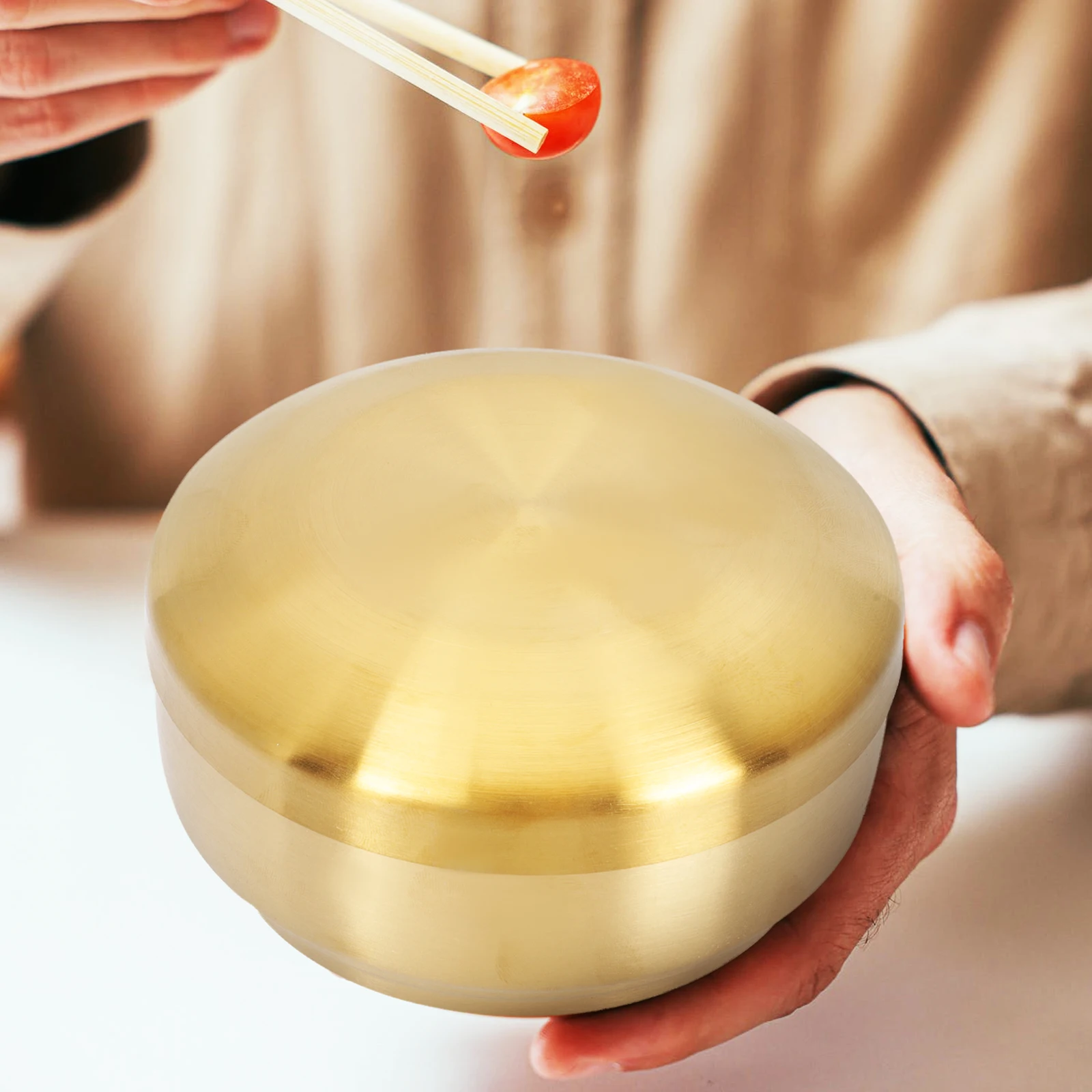 

2 pcs Stainless Steel Double-layer Rice Bowl 10 5cm Korean Style Insulated Soup Container Food Storage Home Use Practical
