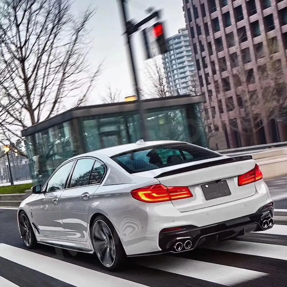 لسيارات BMW 5 Series G30 F90 M5 سيدان 2017 -2019 أجنحة سبويلر خلفية ألياف الكربون الجافة الجذع التمهيد الديكور الخارجي FRP طقم الجسم