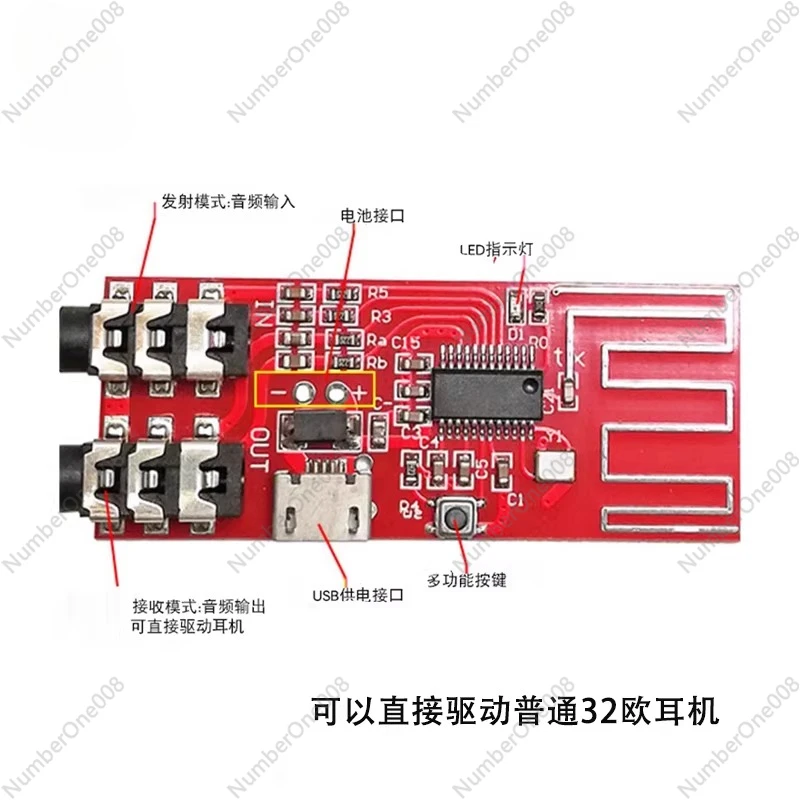 Bluetooth Audio Transmitter Receiver Board 2 in 1, Hi-Fi Amplifier Module with Low Power for Headphone DIY