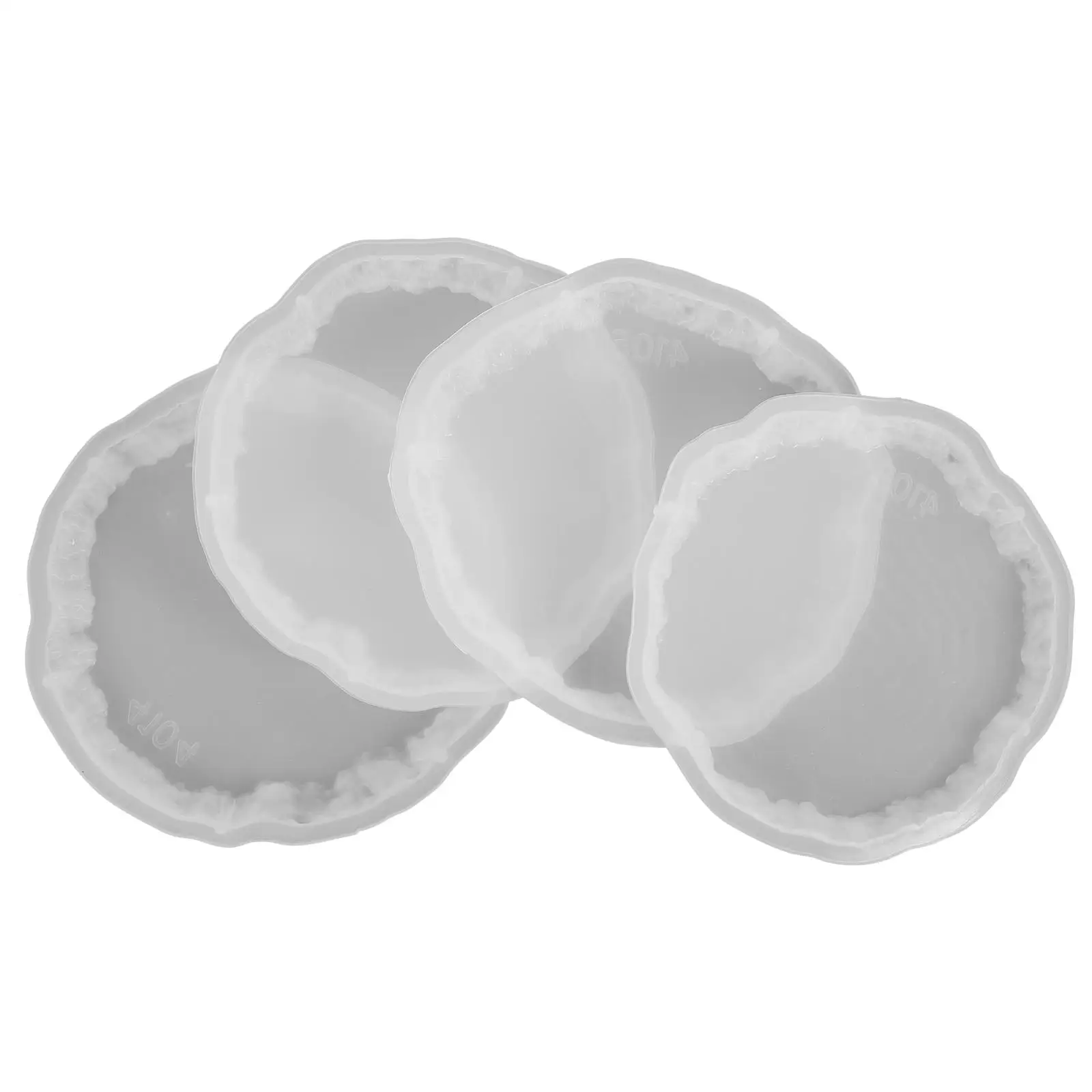 

4 Pcs Resin Coaster Molds Silicone Molding for Casting Coasters Crafts Tray Cup Pad Epoxy DIY