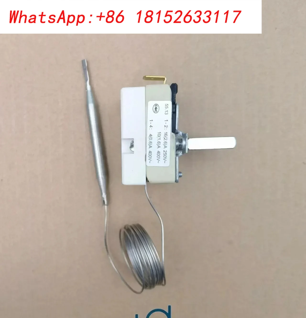 55.13032.400 مرحلة واحدة 60-190 °   C مفتاح درجة الحرارة لإعادة ضبط تلقائي قابل للتعديل