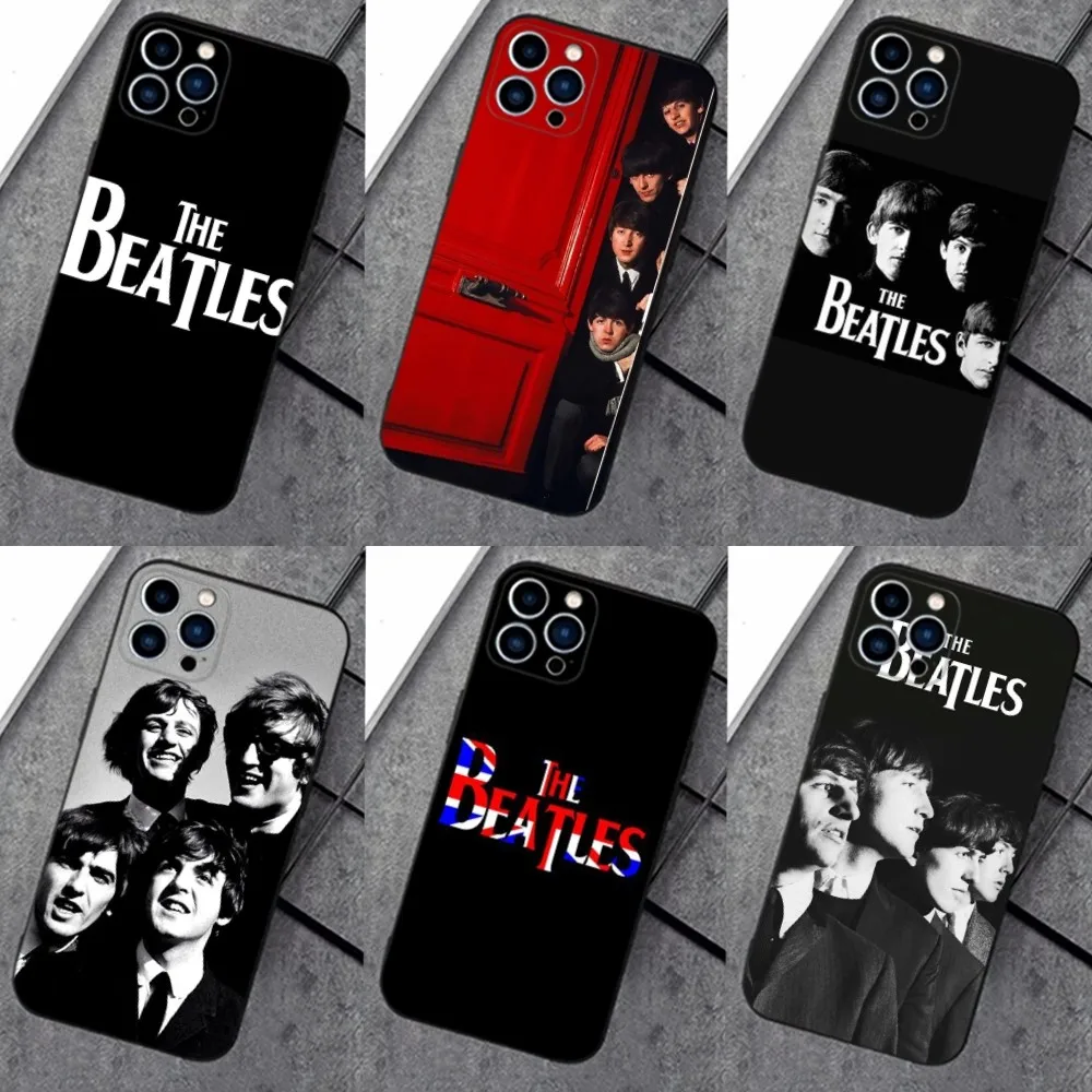 Band T-The B-Beatles  Phone Case For iPhone 16,15,14,13,12,11 Plus,Pro Max,XS,X,XR,SE,Mini,8,7plus,Soft Silicone,Black Cover