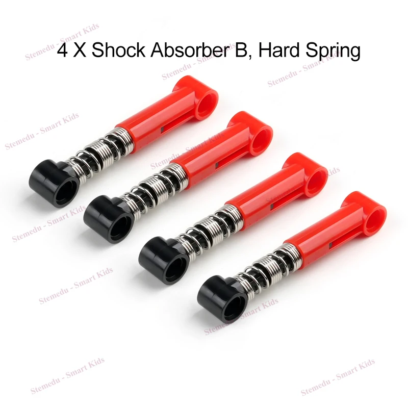 4pcs CADA Technical Shock Absorber 6.5L with Black Piston Rod MOC Hard/Soft Spring Suspension Building Block for 76537