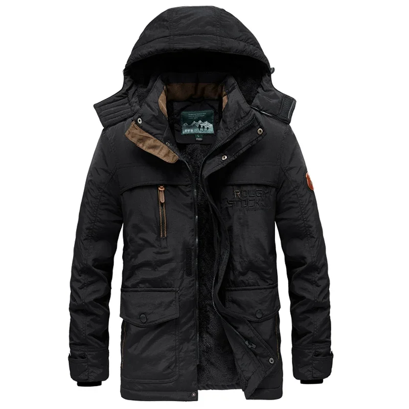 Winter Coat Men Thicken Warm Ski Jacket Waterproof Detachable Hooded Outdoor Hiking Fishing Camping Fleece Jackets Men Clothing