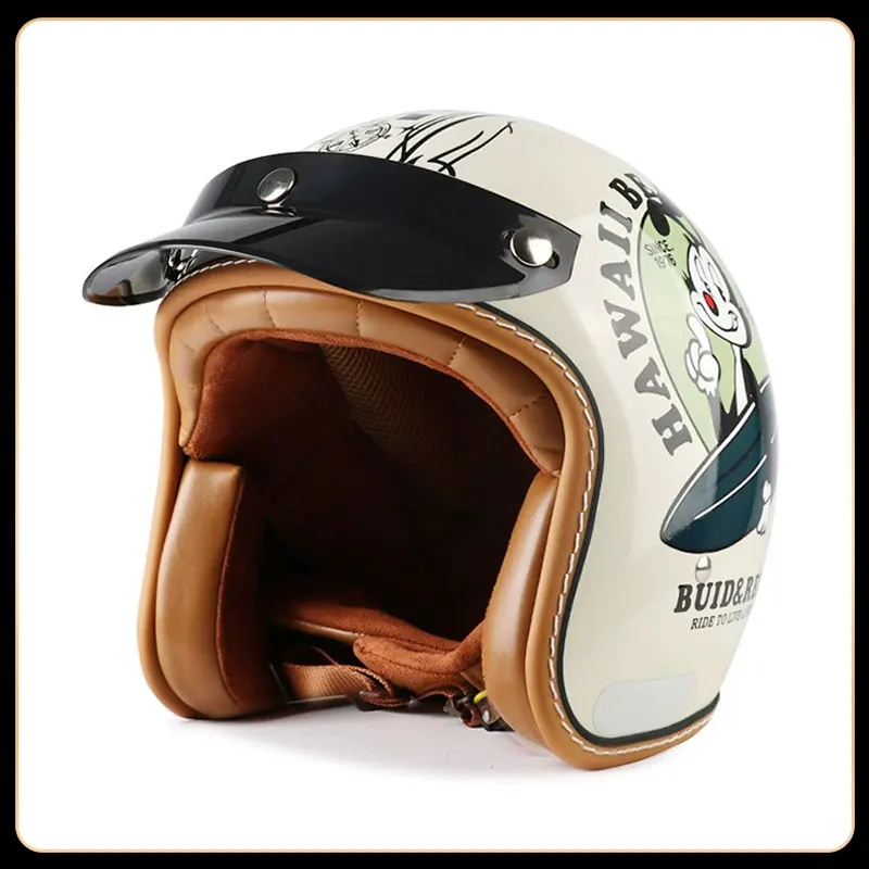 

Retro helmet Classic design Lightweight and durable Unisex Suitable for all four seasons 3/4 DOT certified
