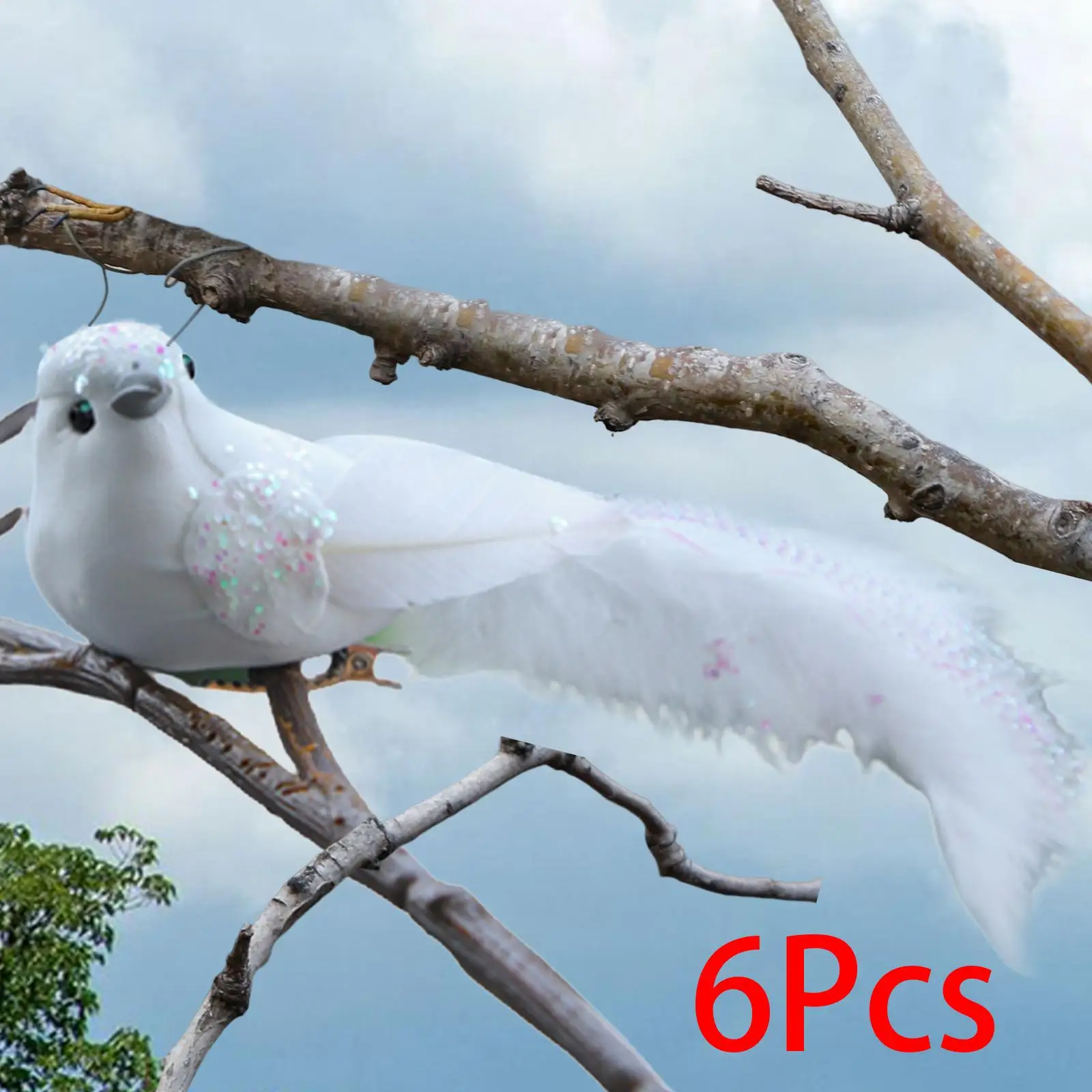 6Pcs Lifelike Feathered Birds Foam Birds Bird Model Crafts for Ornaments