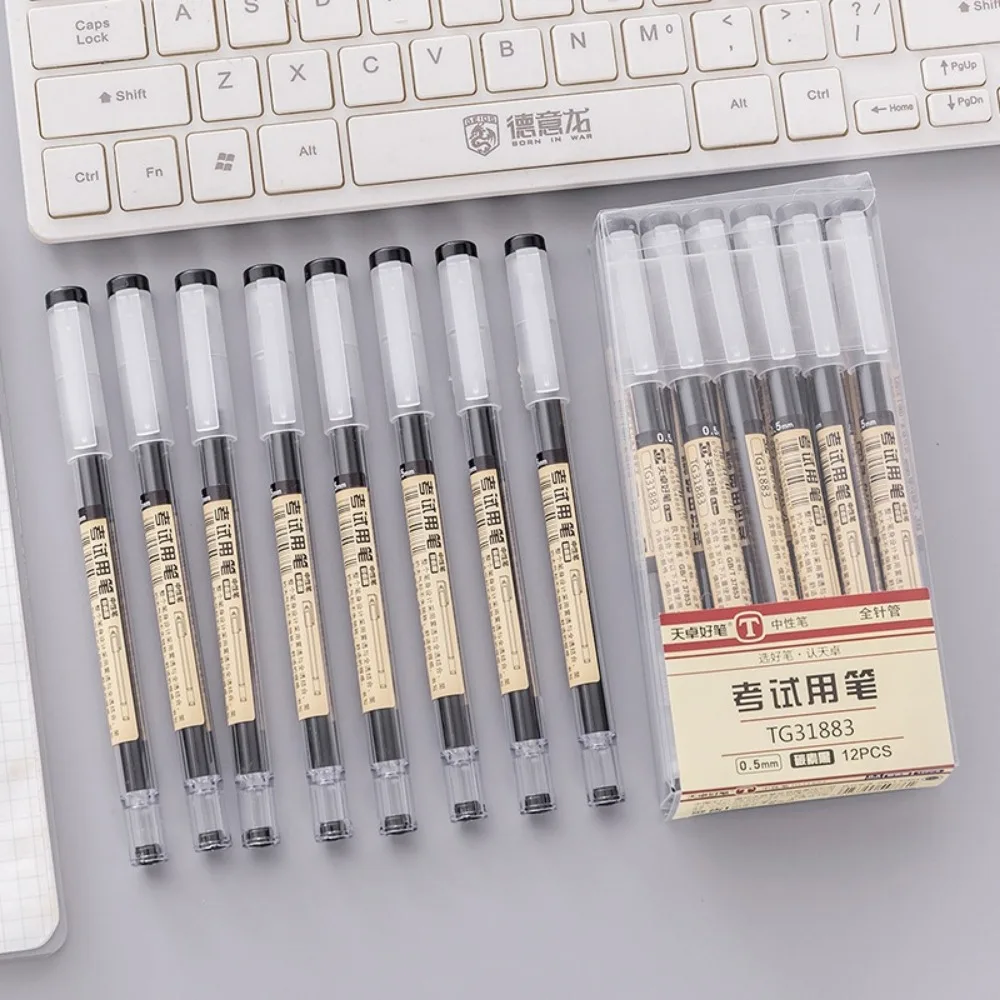 1/5Pcs Japanese 0.5mm Gel Pen – Smooth Black Ink for Exams, Notes & Office Work | Needle Tip Precision Writing Stationery