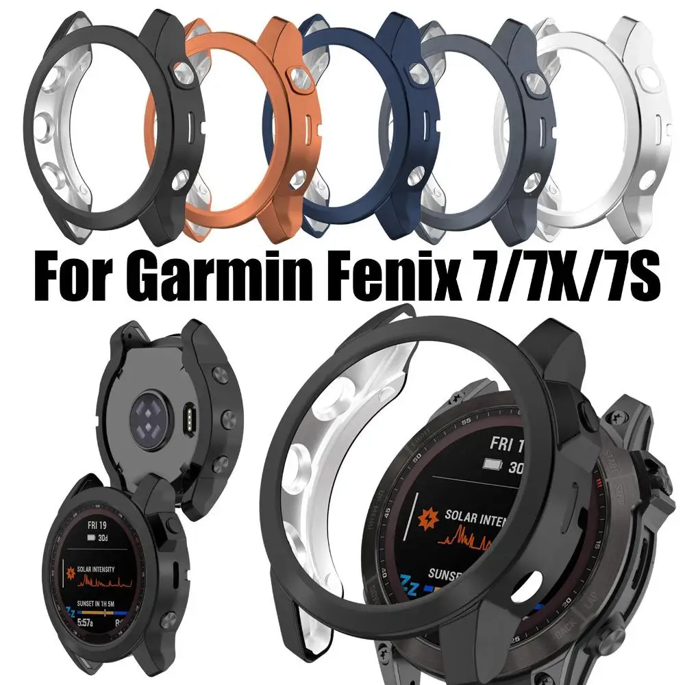 Luxury Dust-proof Bumper Cover TPU Plating Case Guard Shell Protective Skin Watch Frame For Garmin Fenix 7/7X/7S